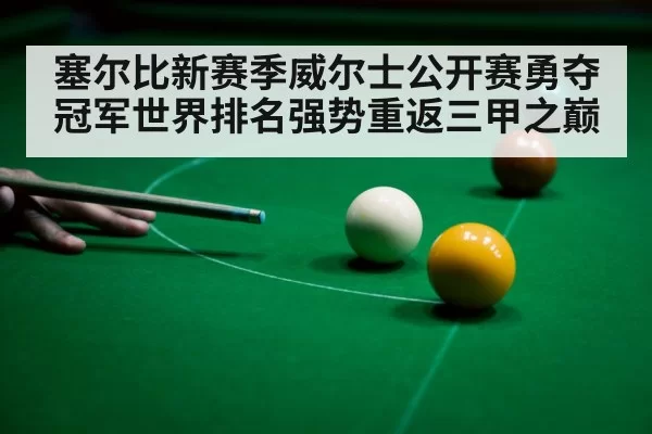 塞尔比新赛季威尔士公开赛勇夺冠军世界排名强势重返三甲之巅